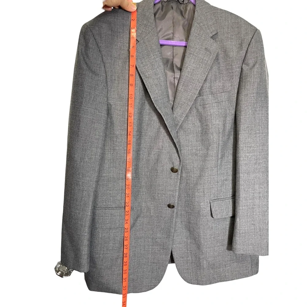 Meeting Street 44R Gray Blazer Two Button Lined Professional Dark Academia
